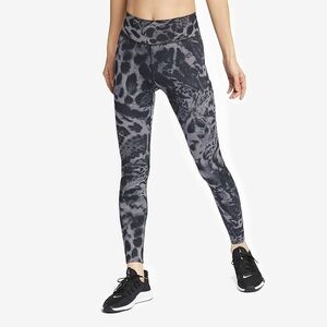 WOMENS nike dri fit all in Lux animal print grey and black leggings
